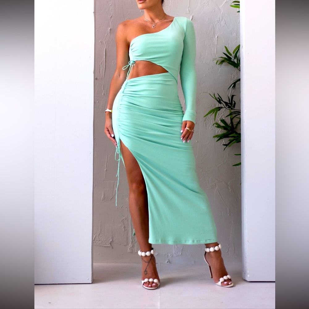 By Egreis One shoulder Aqua mint dress size XS